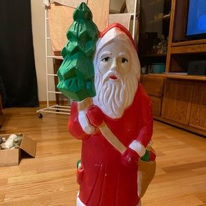 SOLD ON EBAY UNION PRODUCTS FATHER CHRISTMAS 1960'S SANTA LIGHTED BLOW MOLD